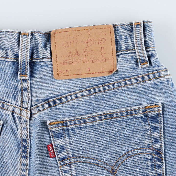 90'S Levi's 550 Relaxed Fit Denim Shorts, Made in USA, Women's Size L (W28 equivalent), Vintage. cotton blue type Vintage Second Hand