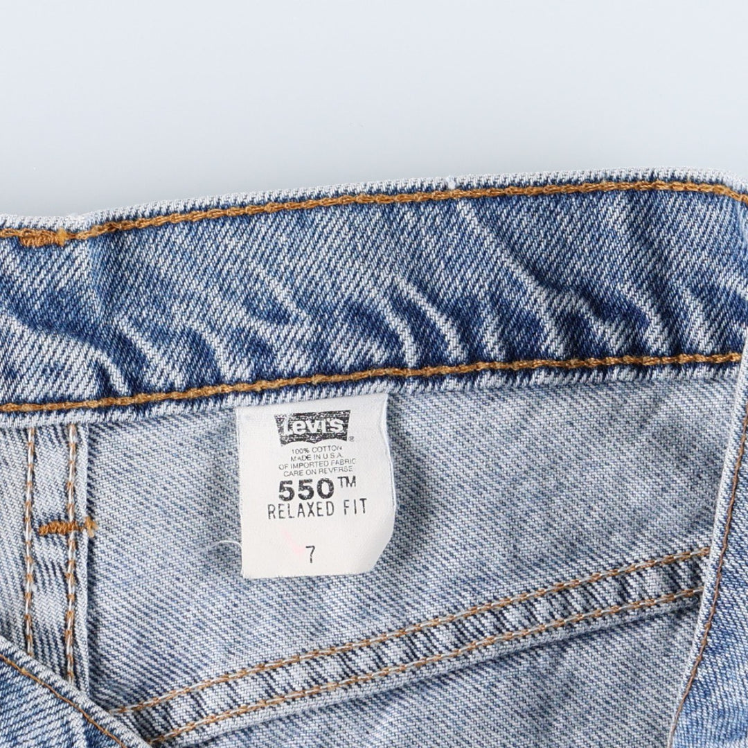 90'S Levi's 550 Relaxed Fit Denim Shorts, Made in USA, Women's Size L (W28 equivalent), Vintage. cotton blue type Vintage Second Hand