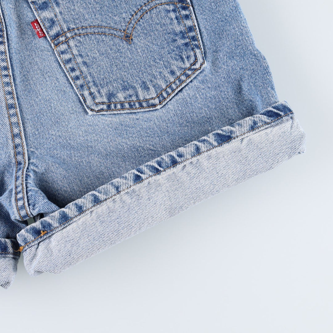 90'S Levi's 550 Relaxed Fit Denim Shorts, Made in USA, Women's Size L (W28 equivalent), Vintage. cotton blue type Vintage Second Hand