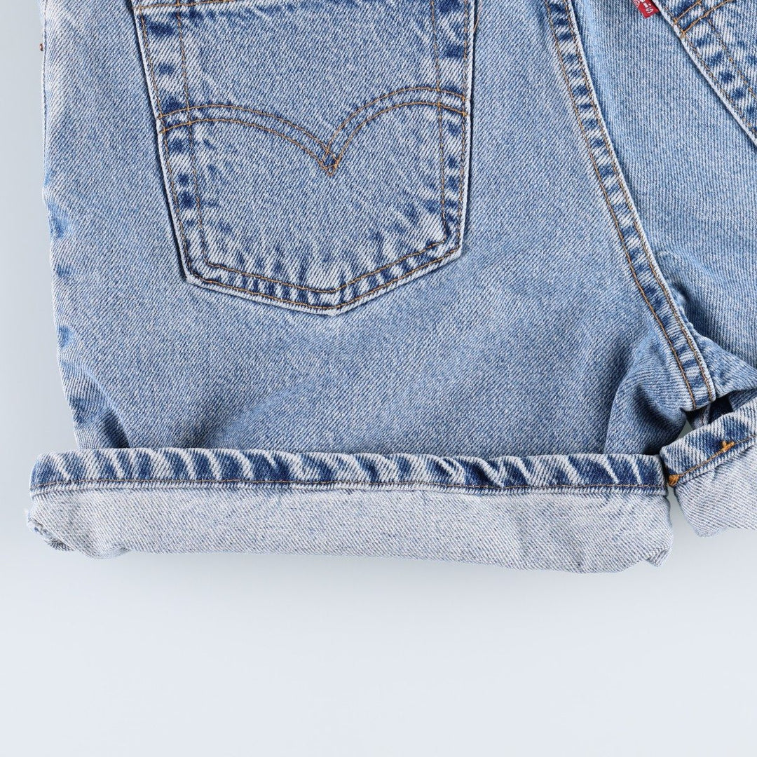 90'S Levi's 550 Relaxed Fit Denim Shorts, Made in USA, Women's Size L (W28 equivalent), Vintage. cotton blue type Vintage Second Hand
