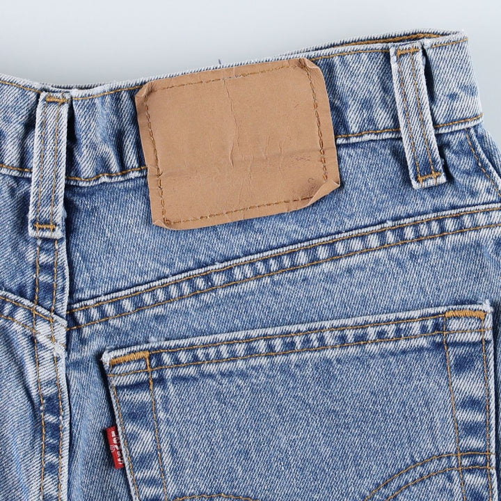 1990'S Levi's 551 Cut-Off Denim Shorts, Made in USA, Women's Size L (W30 equivalent), Vintage. unclear blue type Vintage Second Hand