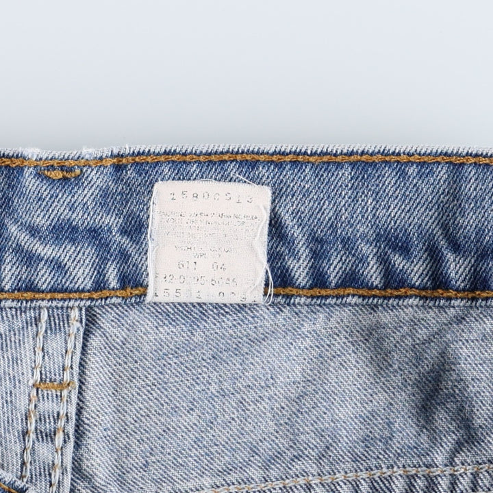 1990'S Levi's 551 Cut-Off Denim Shorts, Made in USA, Women's Size L (W30 equivalent), Vintage. unclear blue type Vintage Second Hand