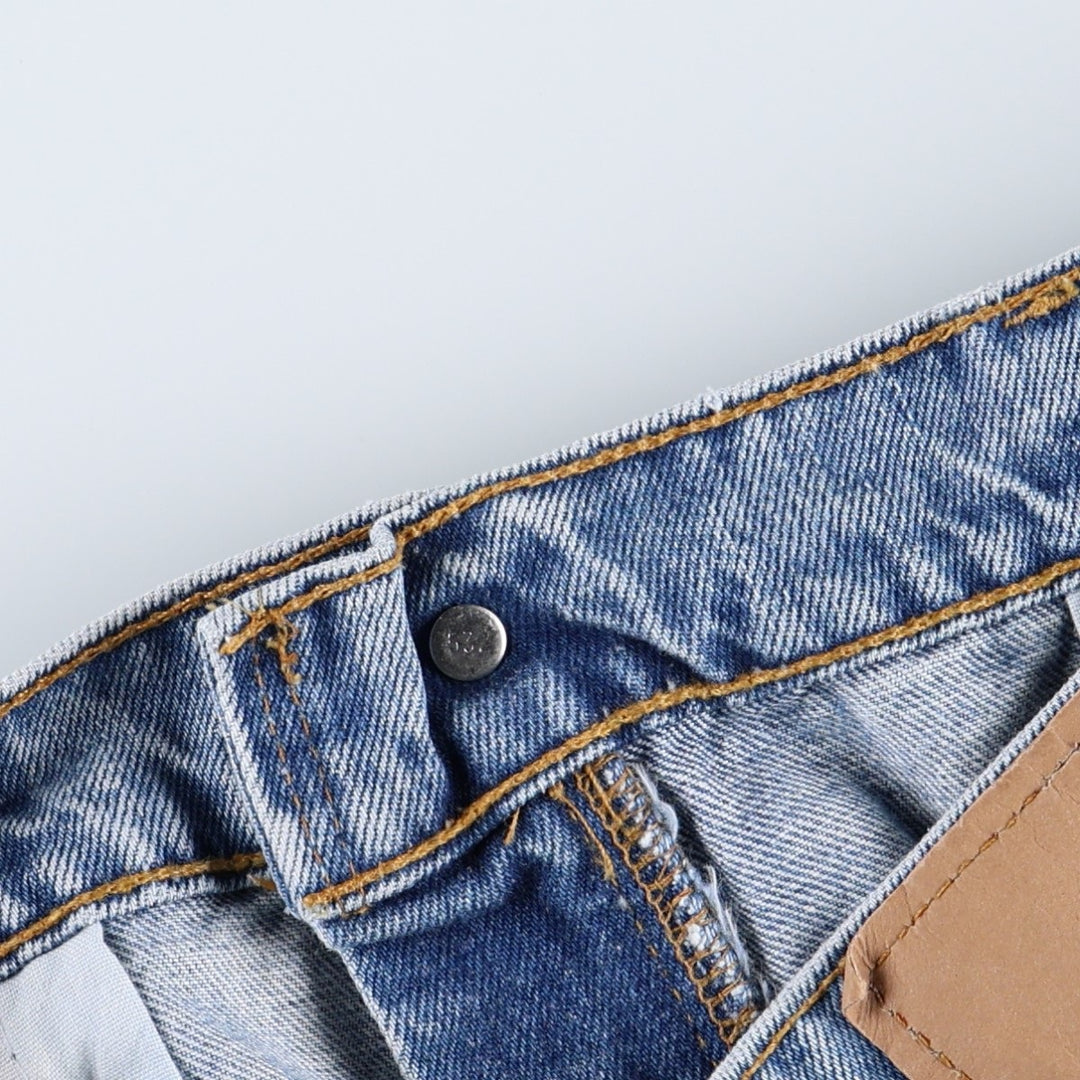 1990'S Levi's 551 Cut-Off Denim Shorts, Made in USA, Women's Size L (W30 equivalent), Vintage. unclear blue type Vintage Second Hand