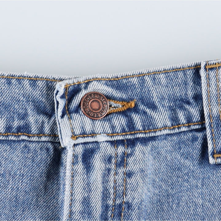 1990'S Levi's 551 Cut-Off Denim Shorts, Made in USA, Women's Size L (W30 equivalent), Vintage. unclear blue type Vintage Second Hand