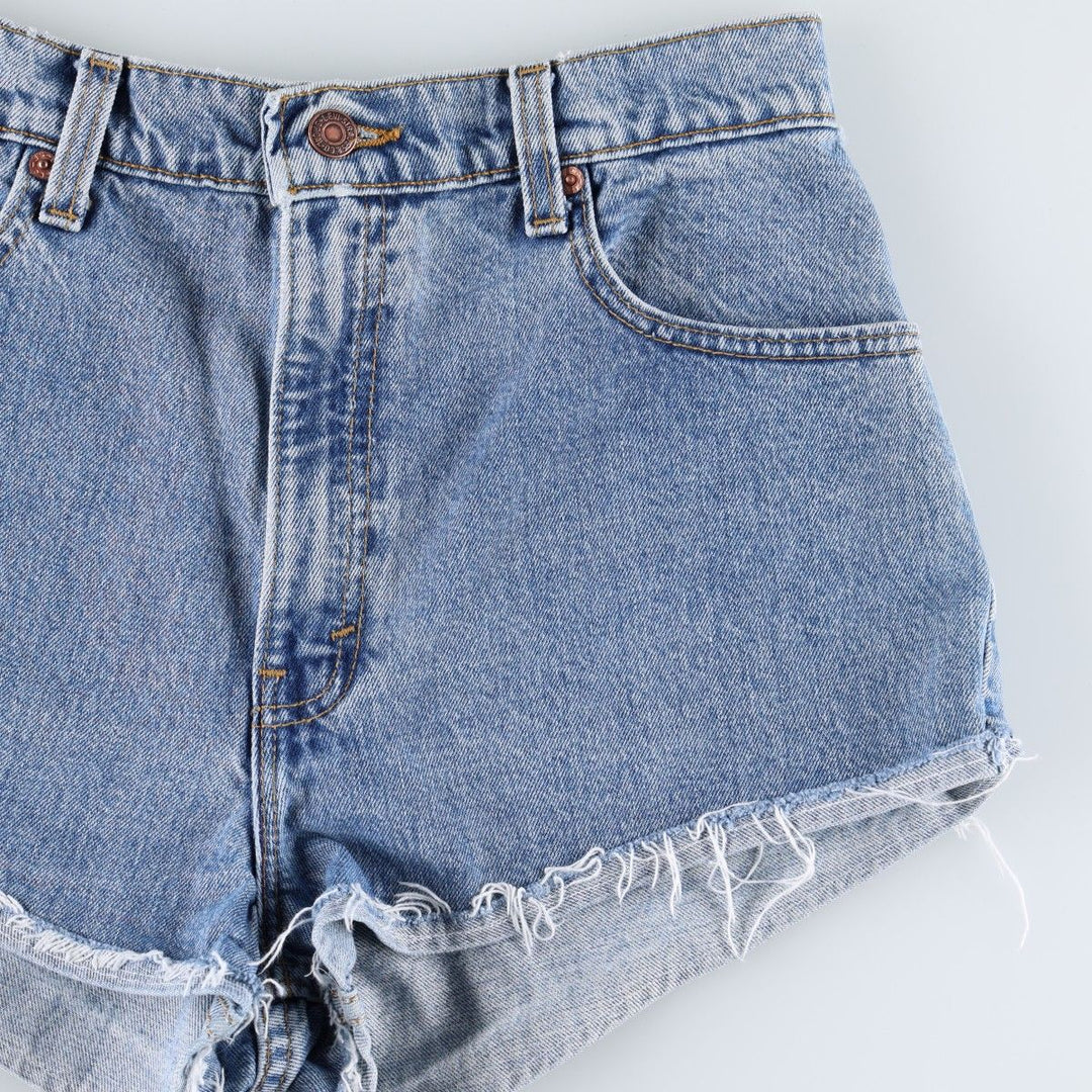 1990'S Levi's 551 Cut-Off Denim Shorts, Made in USA, Women's Size L (W30 equivalent), Vintage. unclear blue type Vintage Second Hand
