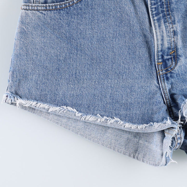 1990'S Levi's 551 Cut-Off Denim Shorts, Made in USA, Women's Size L (W30 equivalent), Vintage. unclear blue type Vintage Second Hand