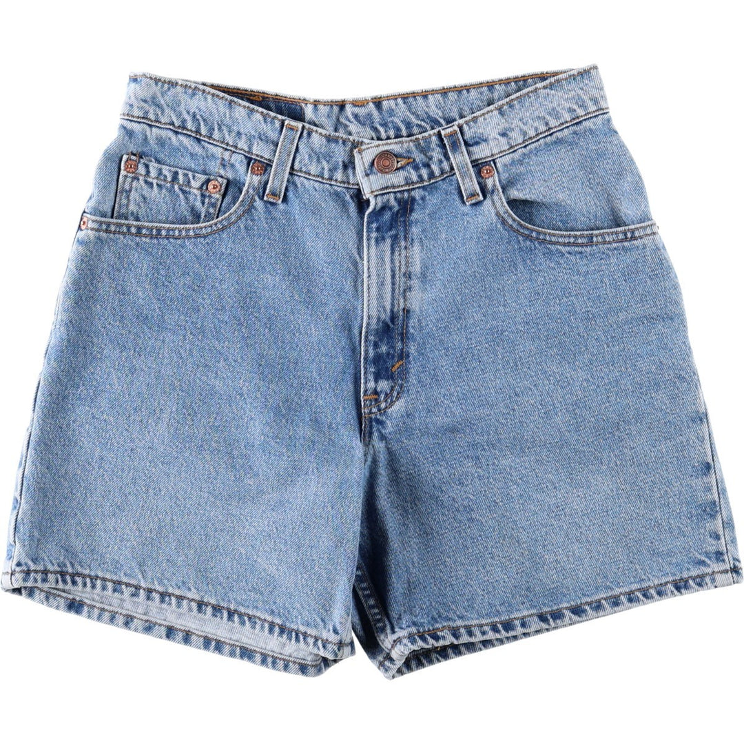 90'S Levi's 550 Relaxed Fit Denim Shorts, Made in USA, Women's Size L (W30 equivalent), Vintage cotton Blue type light blue Vintage Second Hand
