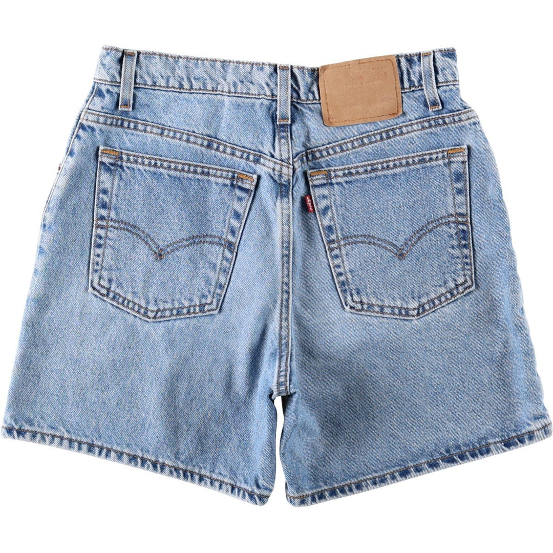 90'S Levi's 550 Relaxed Fit Denim Shorts, Made in USA, Women's Size L (W30 equivalent), Vintage cotton Blue type light blue Vintage Second Hand