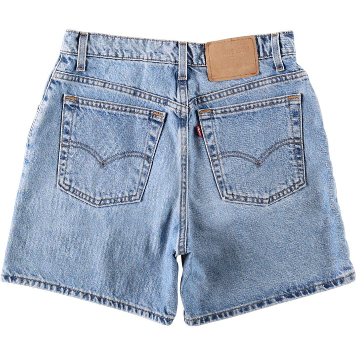 90'S Levi's 550 Relaxed Fit Denim Shorts, Made in USA, Women's Size L (W30 equivalent), Vintage cotton Blue type light blue Vintage Second Hand