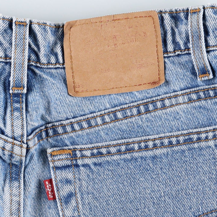 90'S Levi's 550 Relaxed Fit Denim Shorts, Made in USA, Women's Size L (W30 equivalent), Vintage cotton Blue type light blue Vintage Second Hand