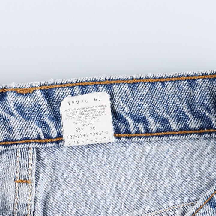 90'S Levi's 550 Relaxed Fit Denim Shorts, Made in USA, Women's Size L (W30 equivalent), Vintage cotton Blue type light blue Vintage Second Hand