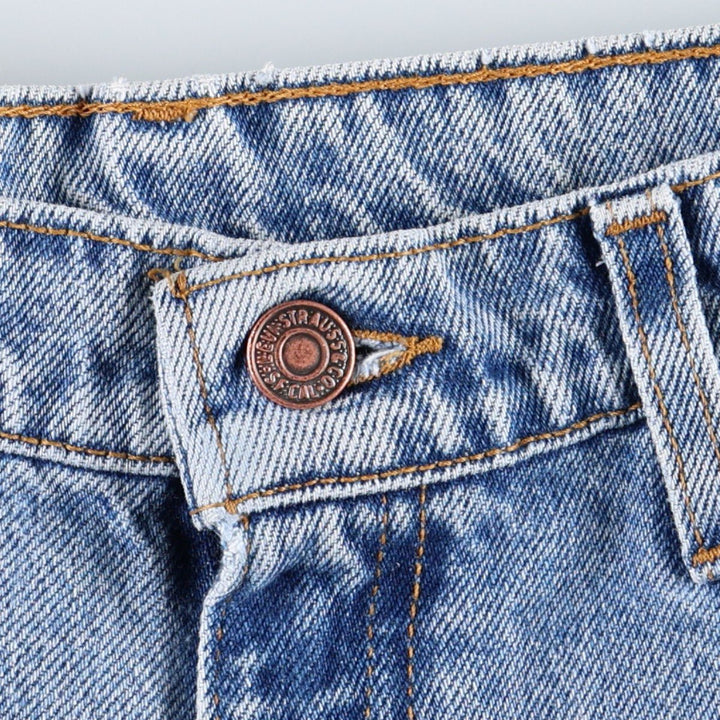 90'S Levi's 550 Relaxed Fit Denim Shorts, Made in USA, Women's Size L (W30 equivalent), Vintage cotton Blue type light blue Vintage Second Hand