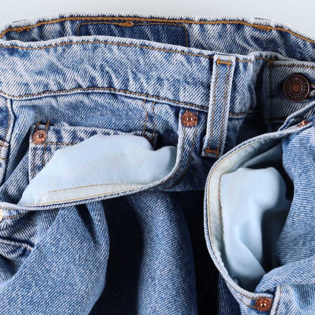 90'S Levi's 550 Relaxed Fit Denim Shorts, Made in USA, Women's Size L (W30 equivalent), Vintage cotton Blue type light blue Vintage Second Hand