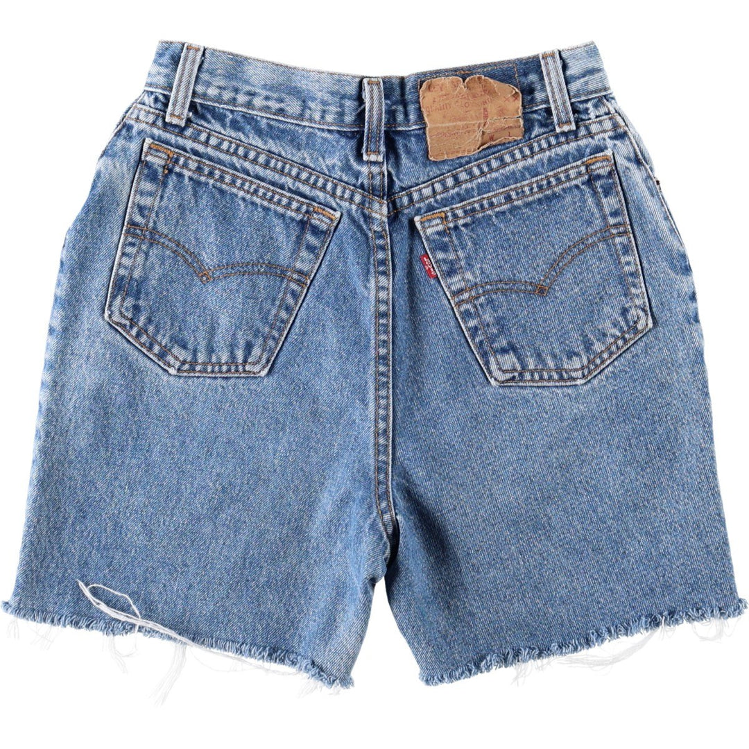 1990'S Levi's 17505-1230 Cut-off Denim Shorts, Made in USA, Women's Size M (W26 equivalent), Vintage. cotton blue type Vintage Second Hand