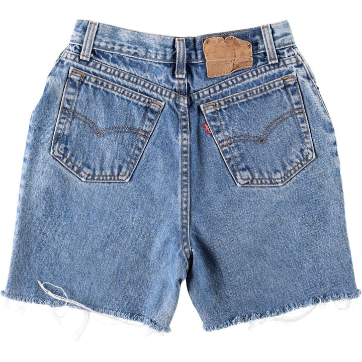 1990'S Levi's 17505-1230 Cut-off Denim Shorts, Made in USA, Women's Size M (W26 equivalent), Vintage. cotton blue type Vintage Second Hand
