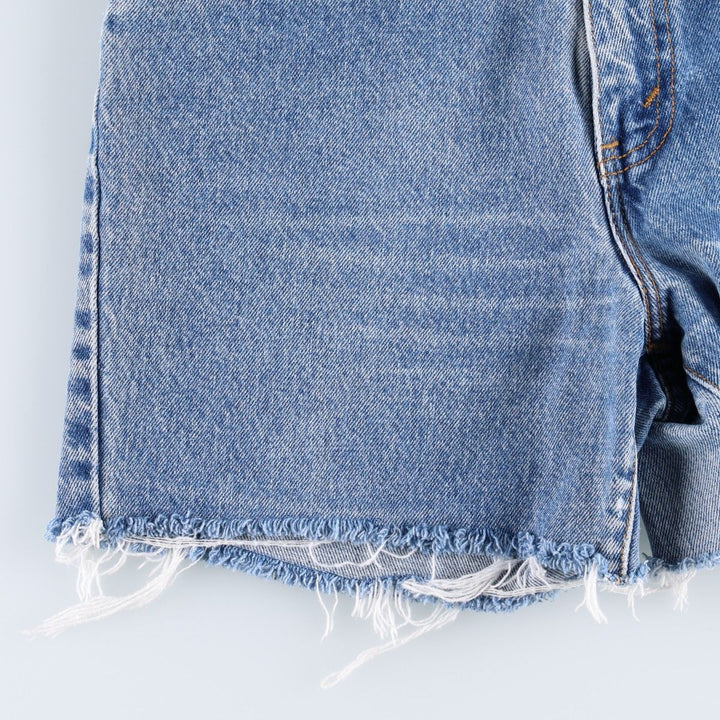 1990'S Levi's 17505-1230 Cut-off Denim Shorts, Made in USA, Women's Size M (W26 equivalent), Vintage. cotton blue type Vintage Second Hand