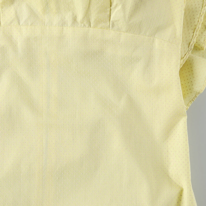 Polka Dot Pattern Short-Sleeved Frill Maxi Flare Dress (Women's Size XL) unclear yellow type Vintage Second Hand