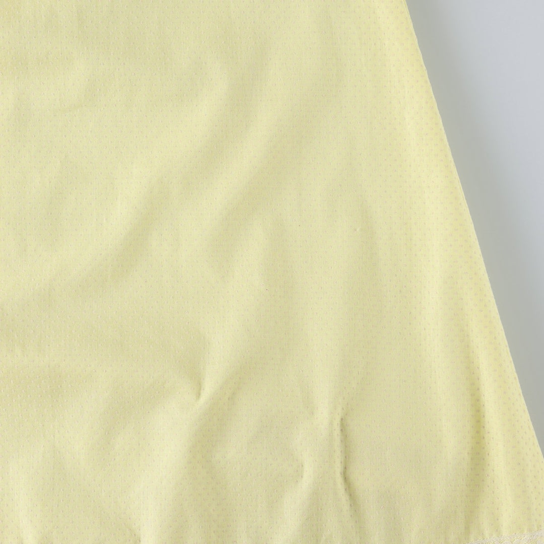 Polka Dot Pattern Short-Sleeved Frill Maxi Flare Dress (Women's Size XL) unclear yellow type Vintage Second Hand