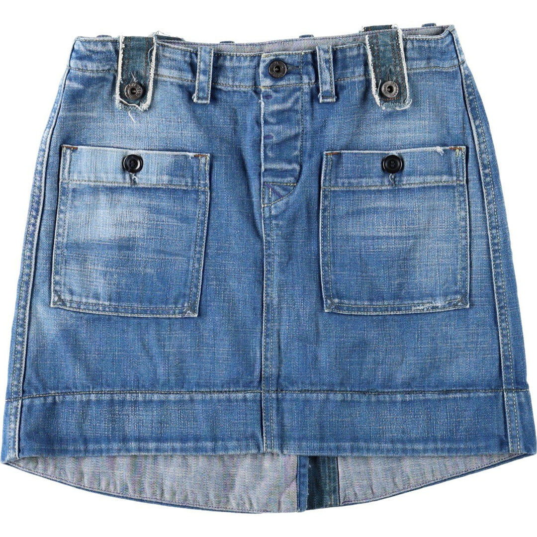 Diesel denim A-line mini skirt, women's size L (approx.) cotton blue type Vintage Second Hand