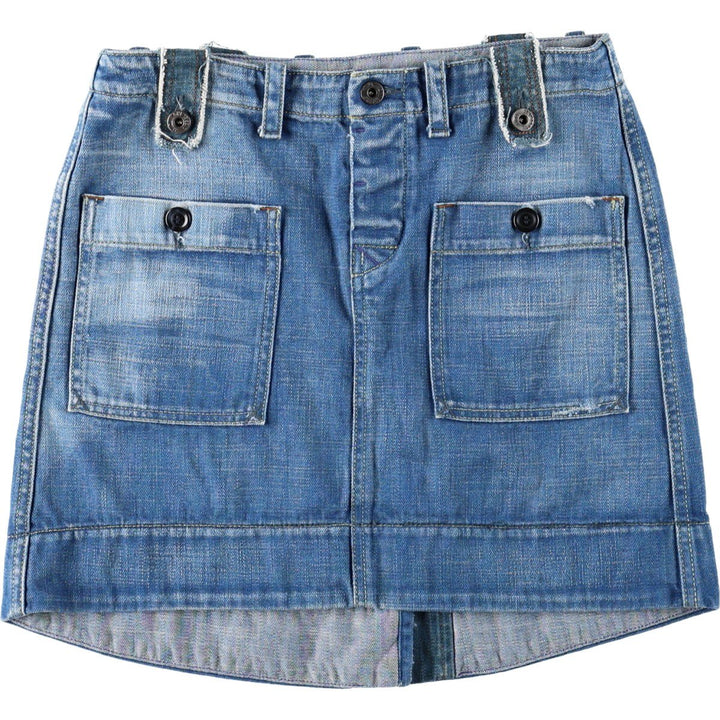 Diesel denim A-line mini skirt, women's size L (approx.) cotton blue type Vintage Second Hand