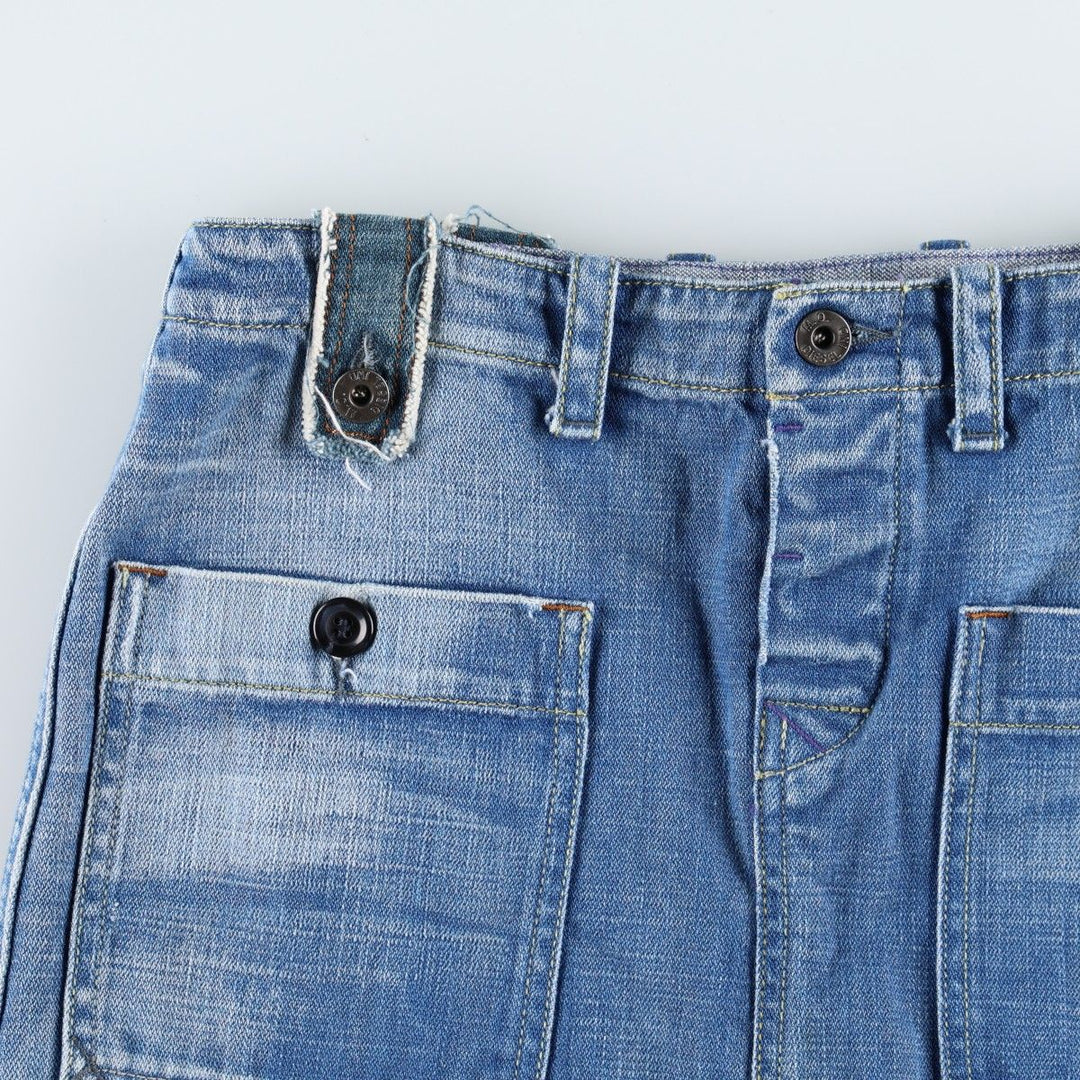 Diesel denim A-line mini skirt, women's size L (approx.) cotton blue type Vintage Second Hand