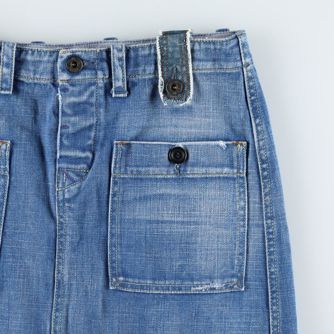 Diesel denim A-line mini skirt, women's size L (approx.) cotton blue type Vintage Second Hand