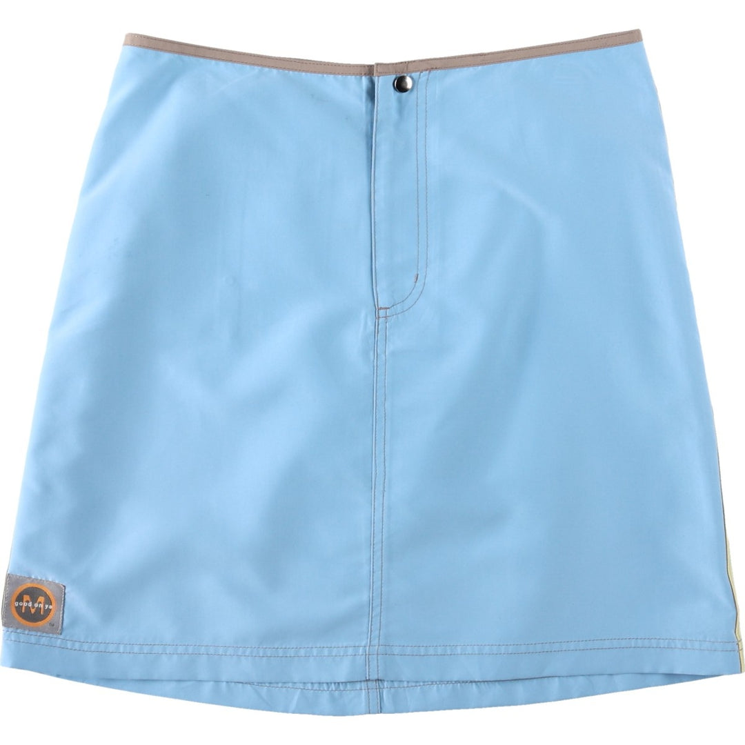 Mooloolaba A-line Mini Skirt, Made in USA, Women's Size S (approx.) polyester Blue type light blue Vintage Second Hand