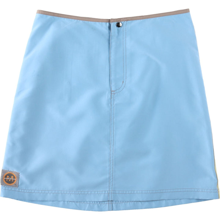 Mooloolaba A-line Mini Skirt, Made in USA, Women's Size S (approx.) polyester Blue type light blue Vintage Second Hand