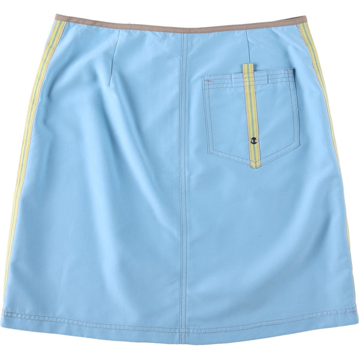 Mooloolaba A-line Mini Skirt, Made in USA, Women's Size S (approx.) polyester Blue type light blue Vintage Second Hand