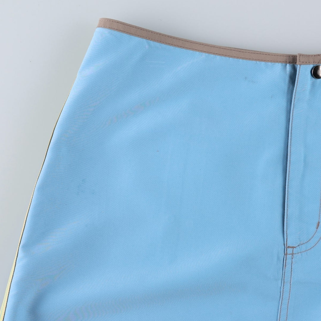 Mooloolaba A-line Mini Skirt, Made in USA, Women's Size S (approx.) polyester Blue type light blue Vintage Second Hand
