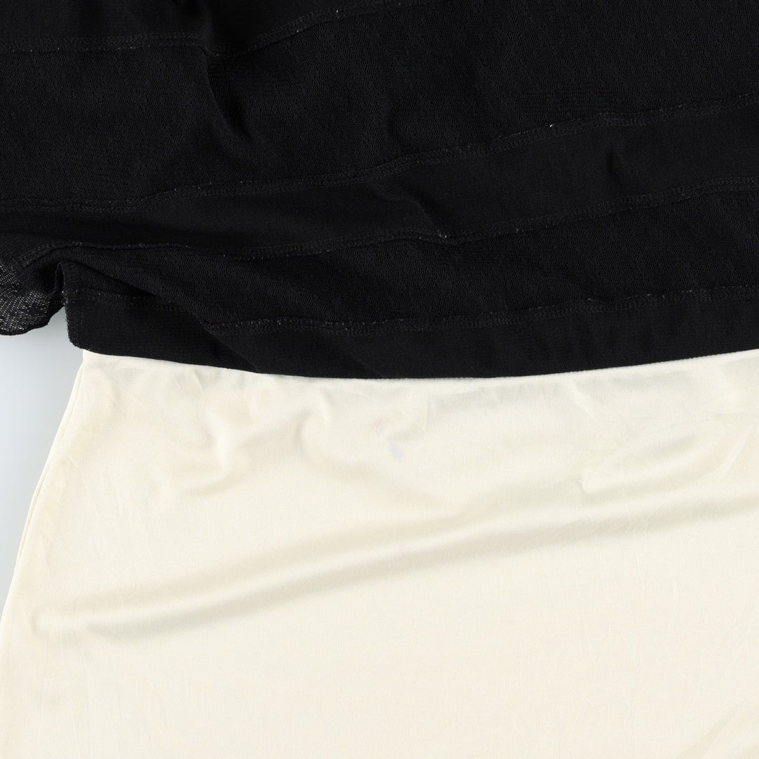 EXPRESS all-over print border pattern frill half-length A-line skirt, women's size M. Nylon black type Vintage Second Hand