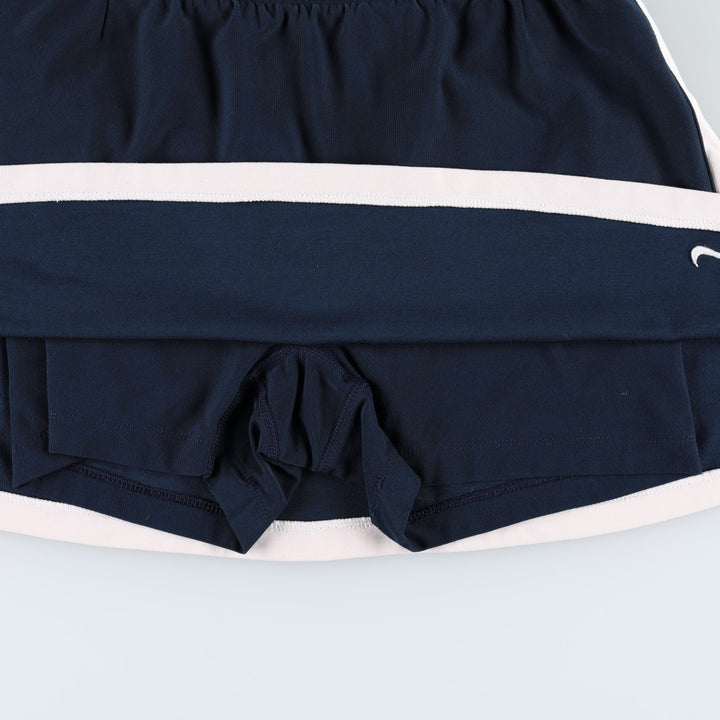 2000'S Nike Team Mini Culotte Skirt (Women's Size M) polyester navy blue type Vintage Second Hand