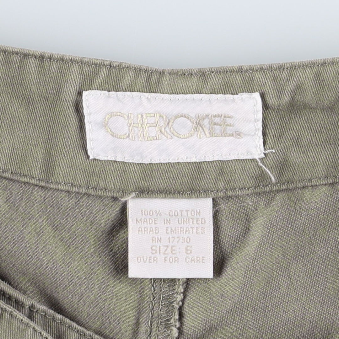 CHEROKEE Culotte Pants, Women's Size L (approx.) cotton Khaki type Vintage Second Hand