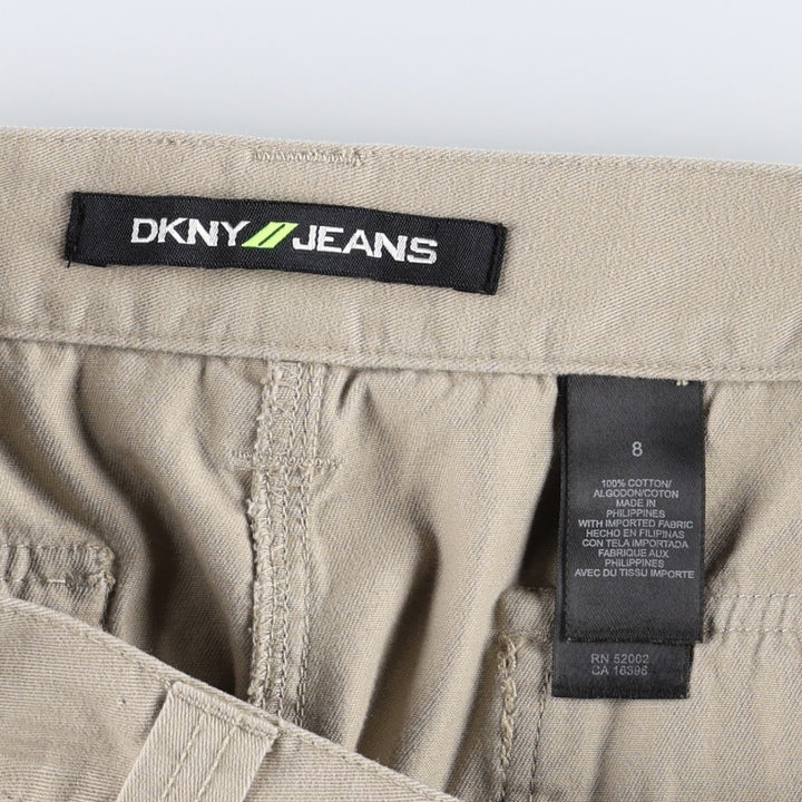 DKNY Jeans A-line Mini Skirt, Women's Size XL (approx.) cotton Beige type Vintage Second Hand