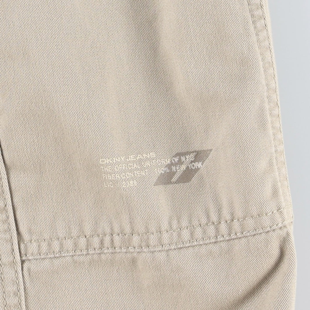DKNY Jeans A-line Mini Skirt, Women's Size XL (approx.) cotton Beige type Vintage Second Hand