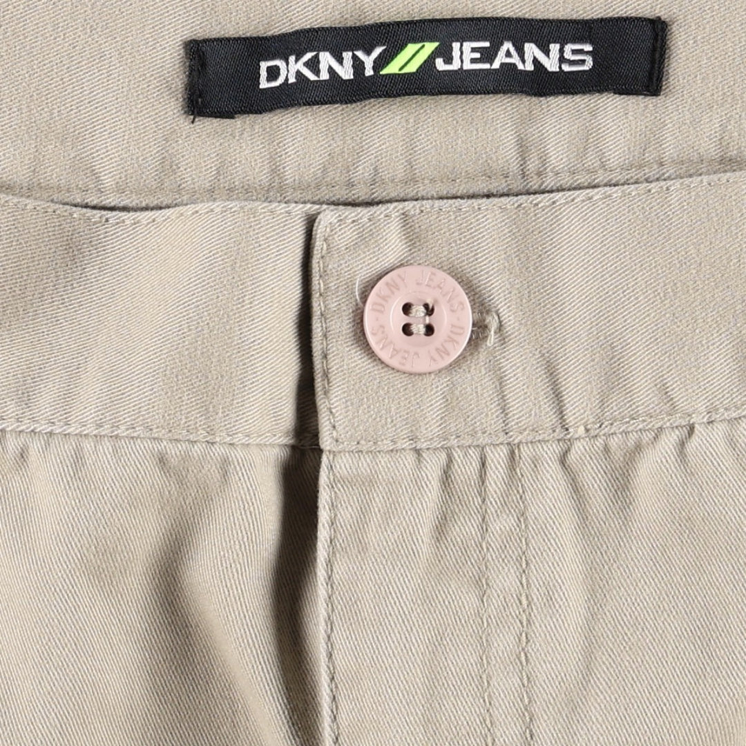 DKNY Jeans A-line Mini Skirt, Women's Size XL (approx.) cotton Beige type Vintage Second Hand
