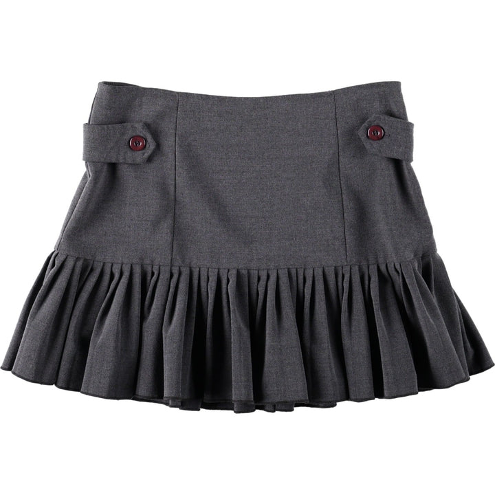XOXO A-line Mini Skirt, Made in USA, Women's Size L polyester gray type Vintage Second Hand