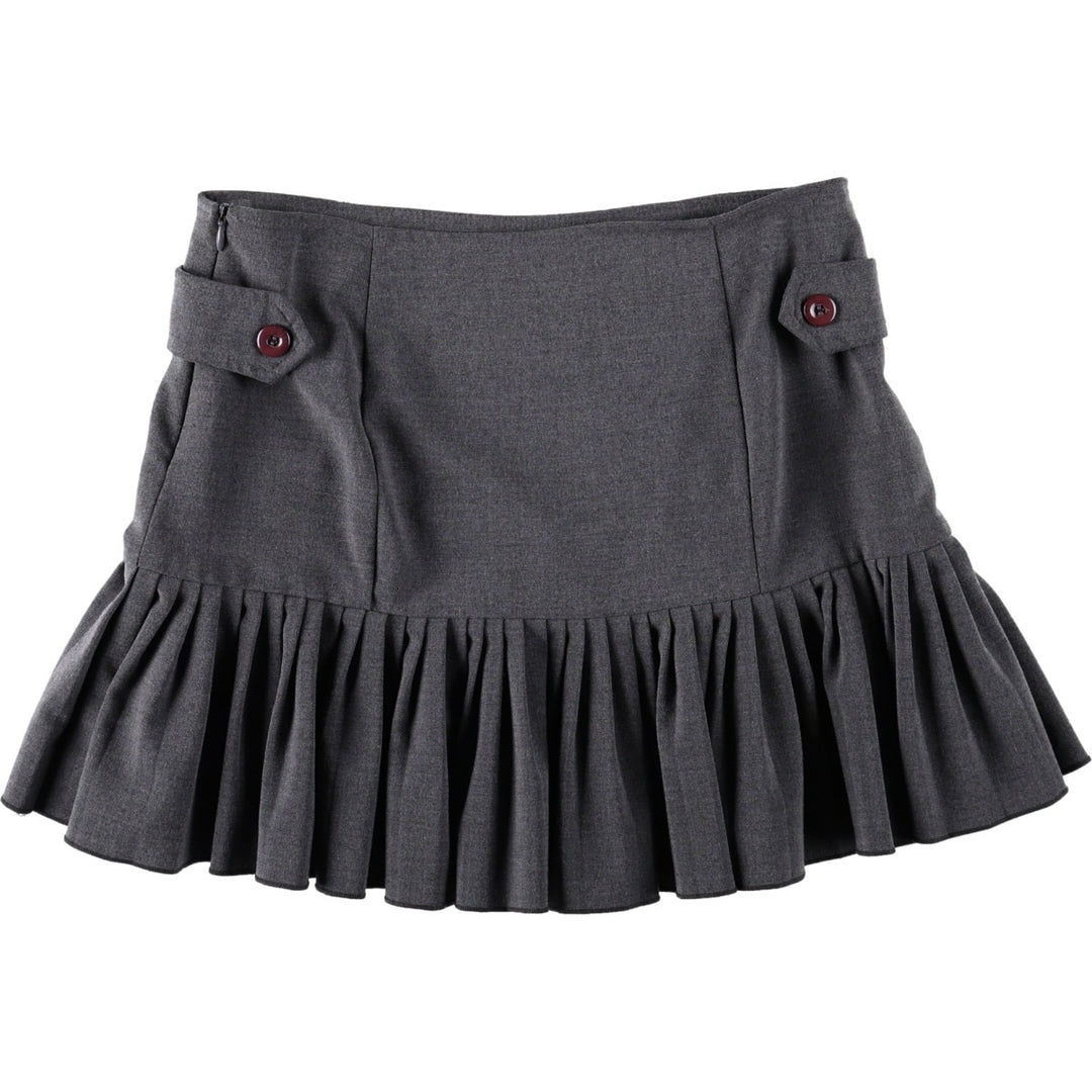 XOXO A-line Mini Skirt, Made in USA, Women's Size L polyester gray type Vintage Second Hand