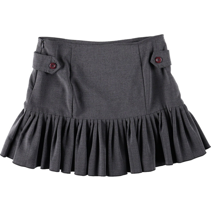 XOXO A-line Mini Skirt, Made in USA, Women's Size L polyester gray type Vintage Second Hand