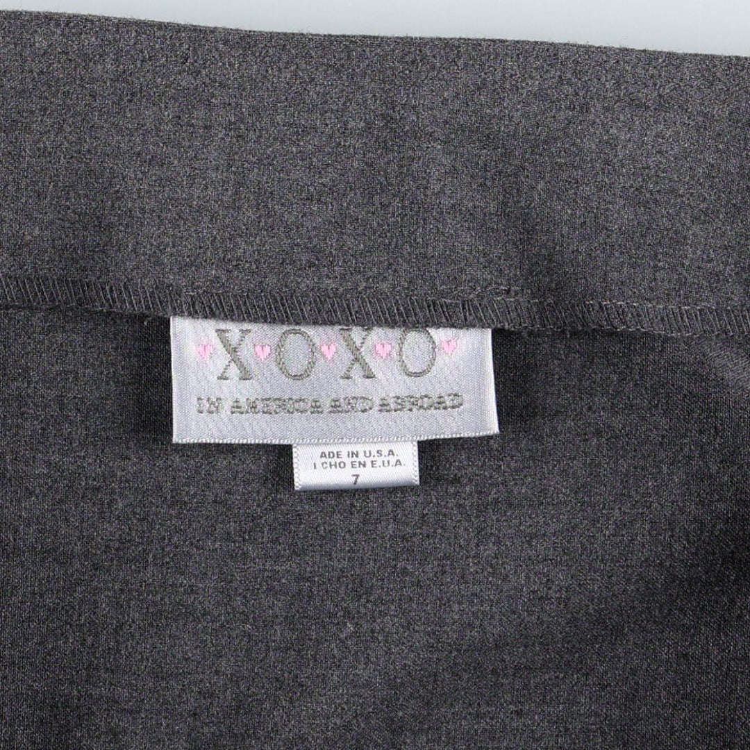 XOXO A-line Mini Skirt, Made in USA, Women's Size L polyester gray type Vintage Second Hand