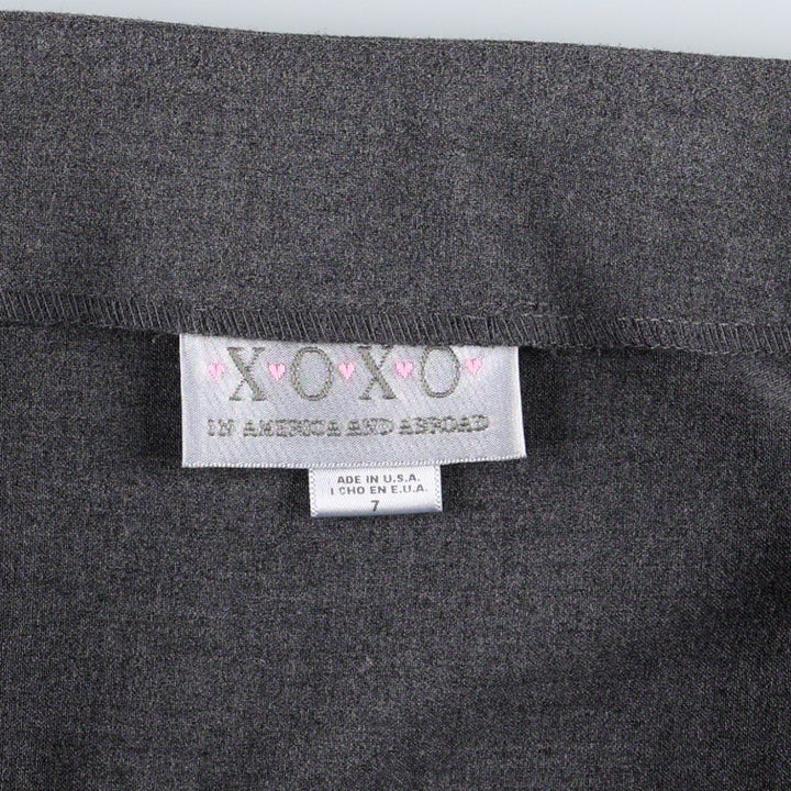 XOXO A-line Mini Skirt, Made in USA, Women's Size L polyester gray type Vintage Second Hand