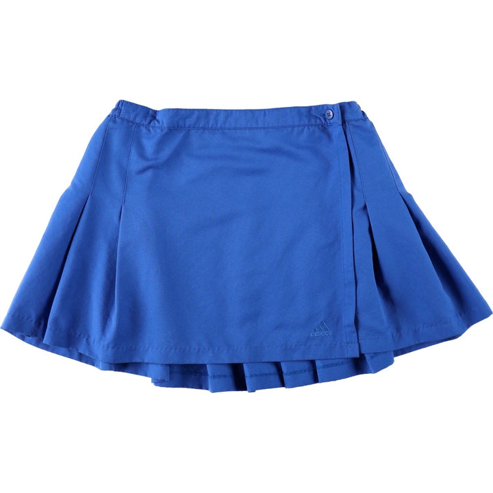 90s-00'S Adidas Pleated Mini Skirt Wrap Skirt Women's Size L (approx.) polyester blue type Vintage Second Hand