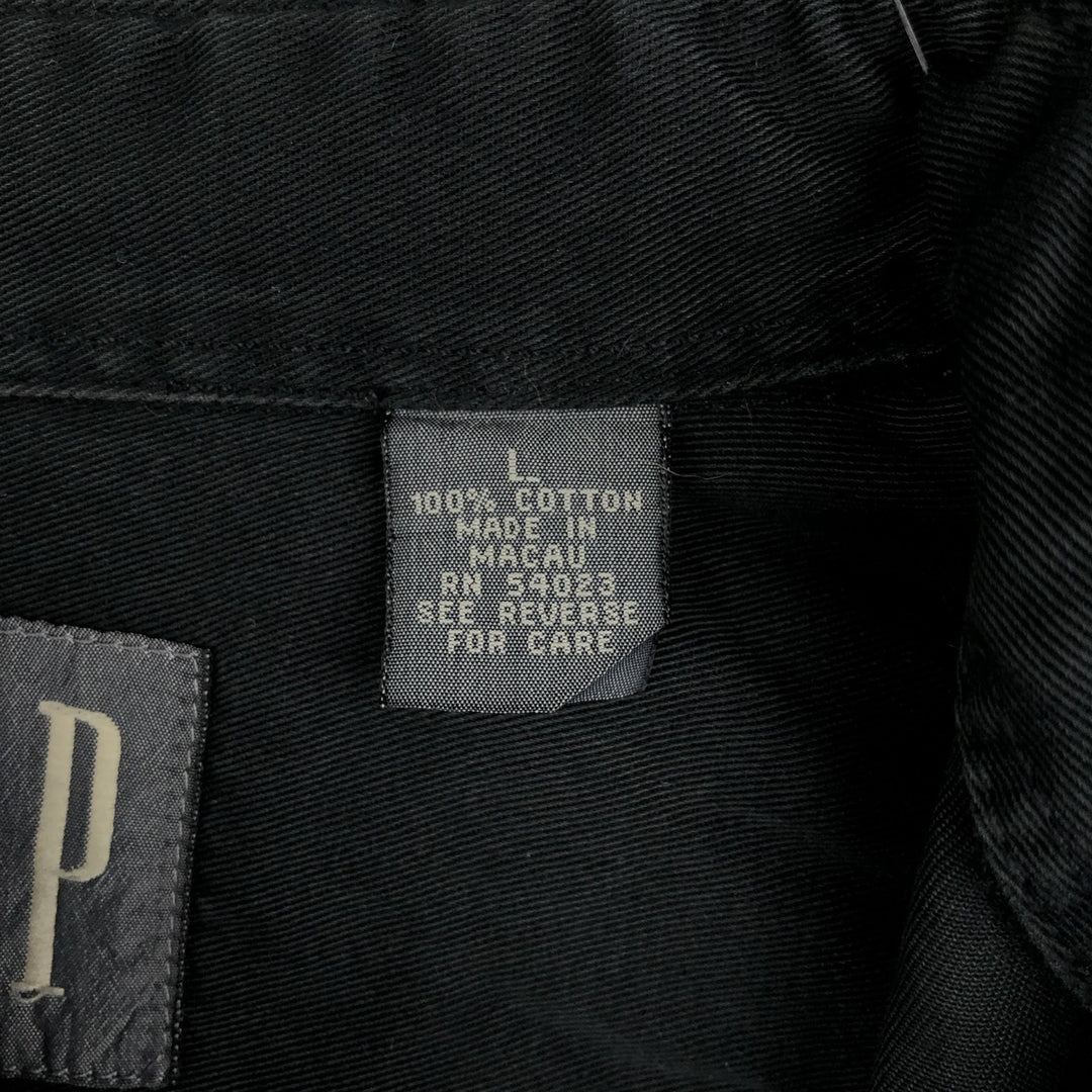90'S GAP Old Gap Long Sleeve Cotton Shirt Men's L Size Vintage cotton black type Vintage Second Hand
