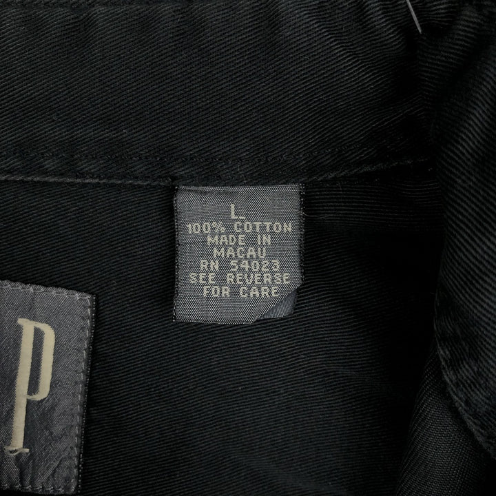 90'S GAP Old Gap Long Sleeve Cotton Shirt Men's L Size Vintage cotton black type Vintage Second Hand