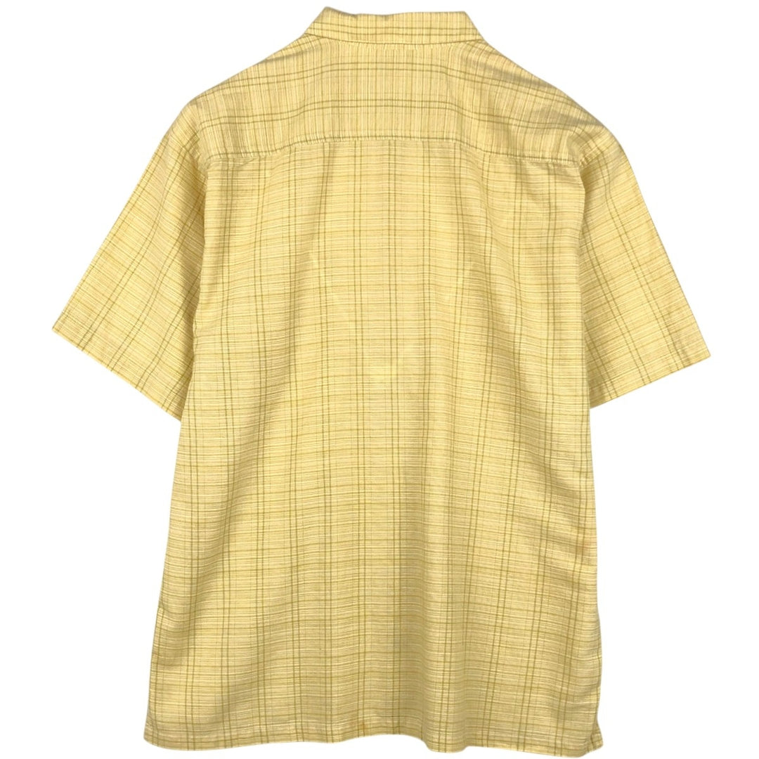 Patagonia Organic Cotton 52920 Stainless Steel Short-Sleeve Cotton Check Shirt, Boxy Shirt, Men's Size M Organic cotton yellow type Vintage Second Hand