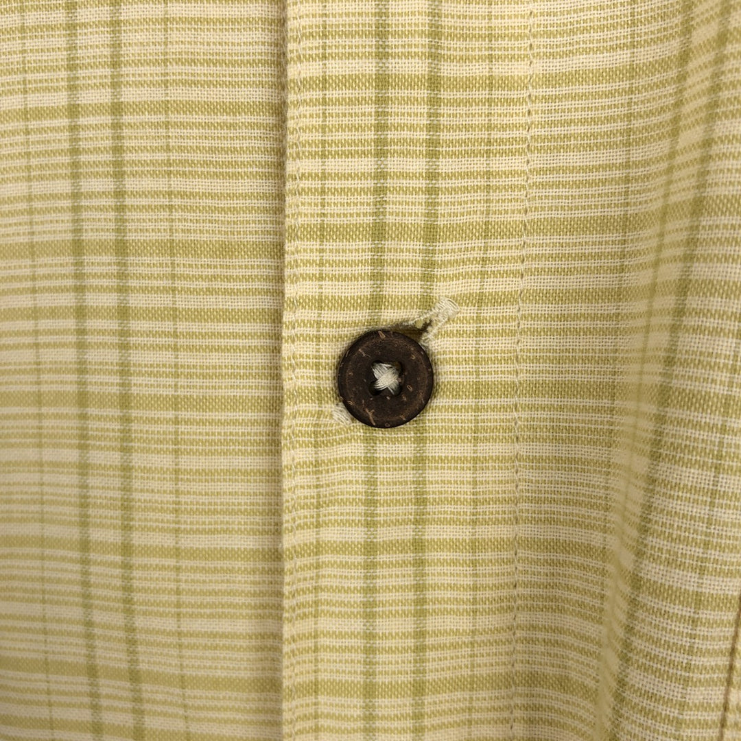 Patagonia Organic Cotton 52920 Stainless Steel Short-Sleeve Cotton Check Shirt, Boxy Shirt, Men's Size M Organic cotton yellow type Vintage Second Hand