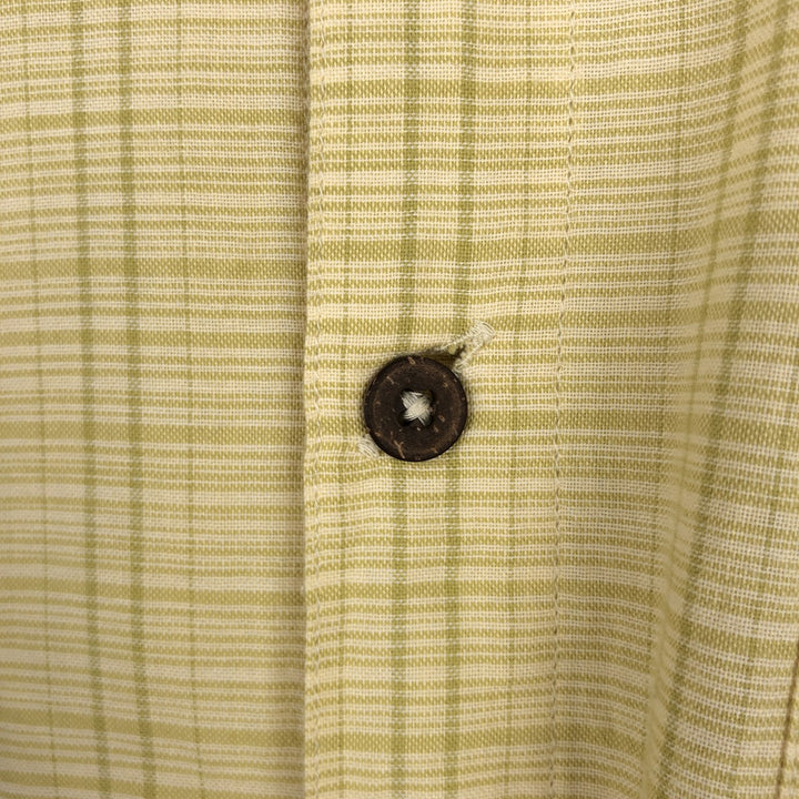 Patagonia Organic Cotton 52920 Stainless Steel Short-Sleeve Cotton Check Shirt, Boxy Shirt, Men's Size M Organic cotton yellow type Vintage Second Hand