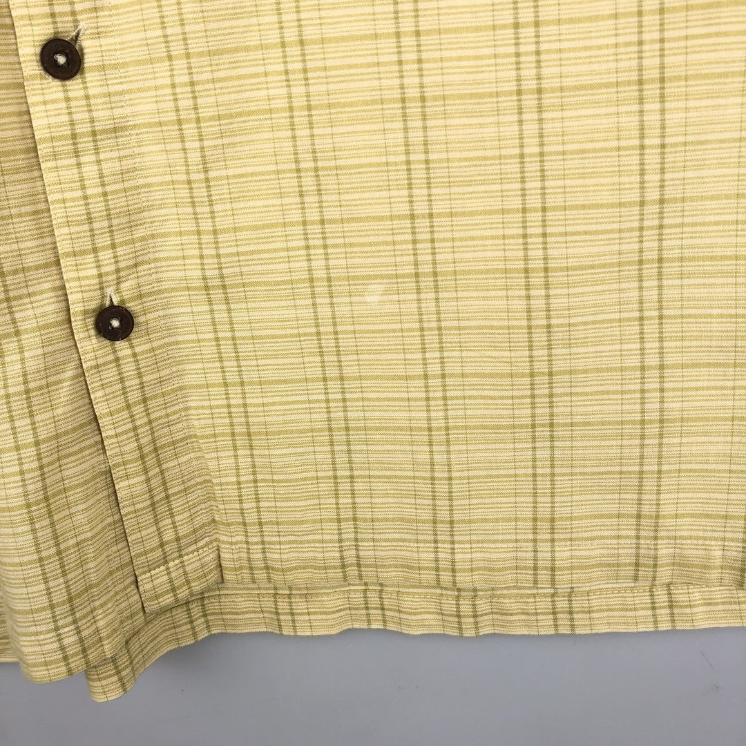 Patagonia Organic Cotton 52920 Stainless Steel Short-Sleeve Cotton Check Shirt, Boxy Shirt, Men's Size M Organic cotton yellow type Vintage Second Hand