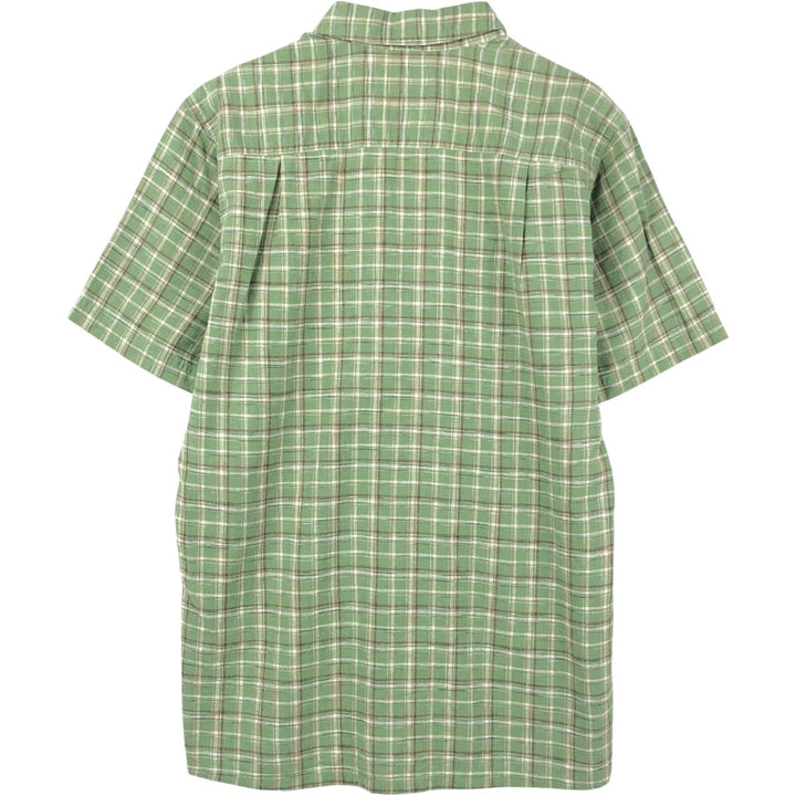 Patagonia Backstep Shirt 53139SP19 Check Pattern Short Sleeve Cotton x Hemp Box Shirt Men's Size S Hemp green type yellow green Vintage Second Hand