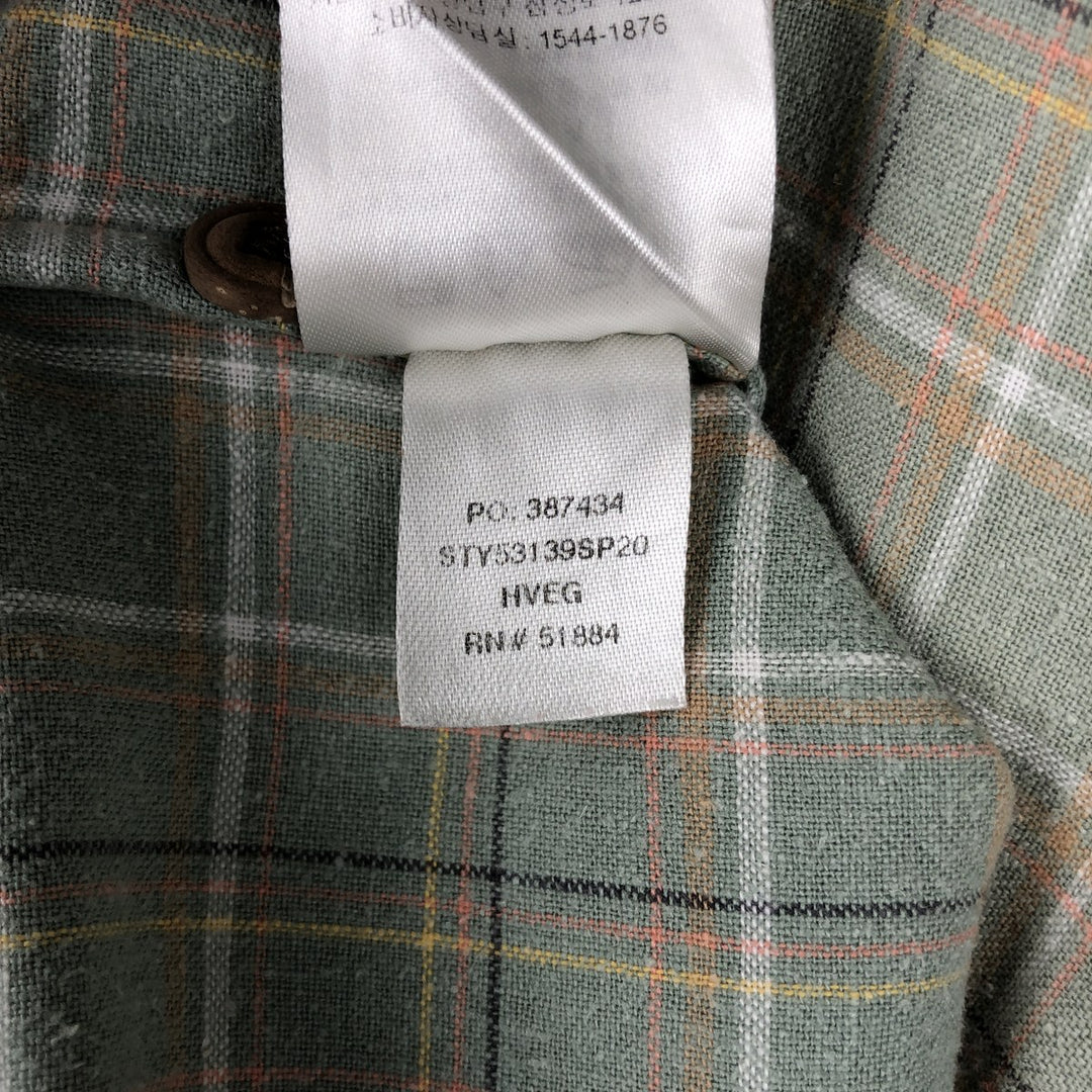 Patagonia Backstep Shirt 53139SP20 Check Pattern Short Sleeve Cotton x Hemp Box Shirt Men's Size M Hemp Khaki type sage green Vintage Second Hand